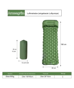 WHOLESALEWIN™ Isomatte Ultraleicht Selbstaufblasend Camping und Reisen Feuchtigkeitsbeständig Luftmatratze für Zelt