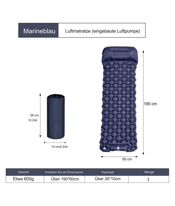 WHOLESALEWIN™ Isomatte Ultraleicht Selbstaufblasend Camping und Reisen Feuchtigkeitsbeständig Luftmatratze für Zelt