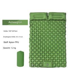 WHOLESALEWIN™ Isomatte Ultraleicht Selbstaufblasend Geeignet für zwei Personen Camping und Reisen Luftmatratze für Zelt