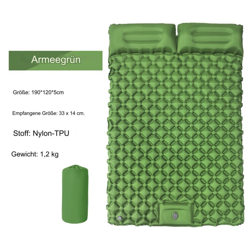 WHOLESALEWIN™ Isomatte Ultraleicht Selbstaufblasend Geeignet für zwei Personen Camping und Reisen Luftmatratze für Zelt