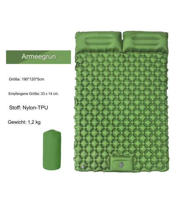 WHOLESALEWIN™ Isomatte Ultraleicht Selbstaufblasend Geeignet für zwei Personen Camping und Reisen Luftmatratze für Zelt