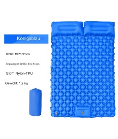WHOLESALEWIN™ Leichte Spleißbare Fußbetriebenes Aufblasbare Doppel Personen Isomatte Reisen Luftmatratze Camping