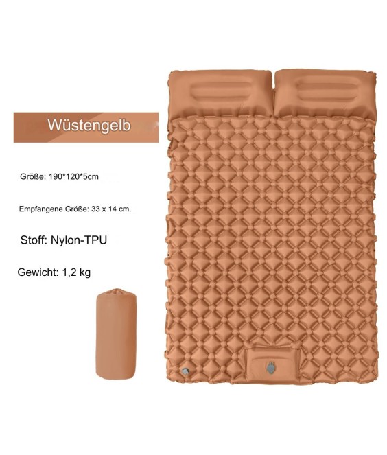 WHOLESALEWIN™ Isomatte Ultraleicht Selbstaufblasend Geeignet für zwei Personen Camping und Reisen Luftmatratze für Zelt