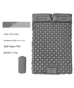 WHOLESALEWIN™ Isomatte Ultraleicht Selbstaufblasend Geeignet für zwei Personen Camping und Reisen Luftmatratze für Zelt