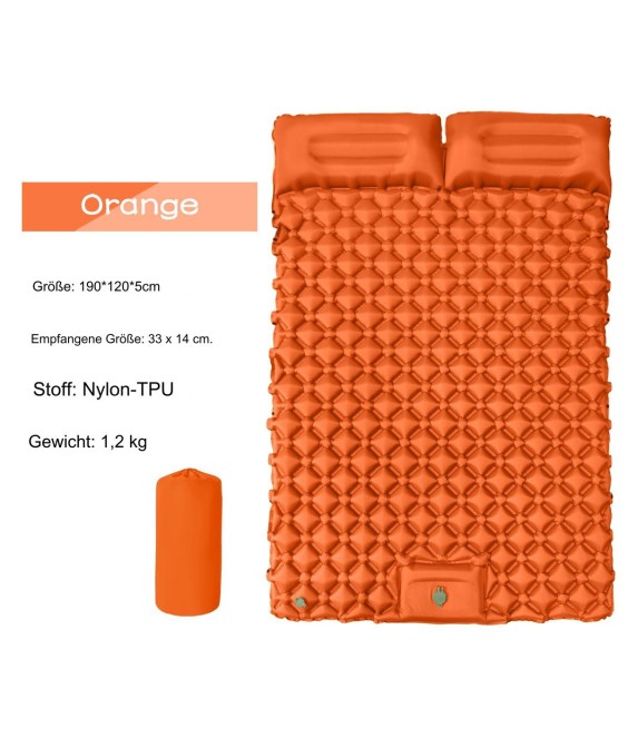 WHOLESALEWIN™ Isomatte Ultraleicht Selbstaufblasend Geeignet für zwei Personen Camping und Reisen Luftmatratze für Zelt