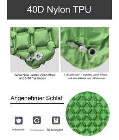 WHOLESALEWIN™ Isomatte Ultraleicht Aufblasbare Camping und Reisen Feuchtigkeitsbeständig Luftmatratze für Zelt