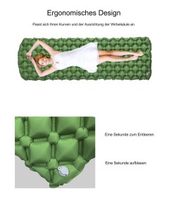 WHOLESALEWIN™ Isomatte Ultraleicht Aufblasbare Camping und Reisen Feuchtigkeitsbeständig Luftmatratze für Zelt