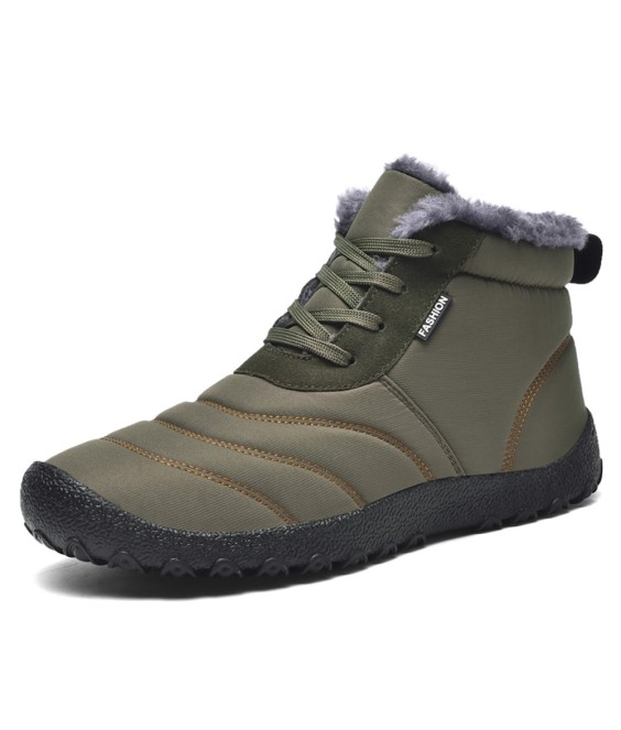 WHOLESALEWIN™ Große Herren Schneestiefel mit Rutschfester Gummisohle Baumwolle Stiefel