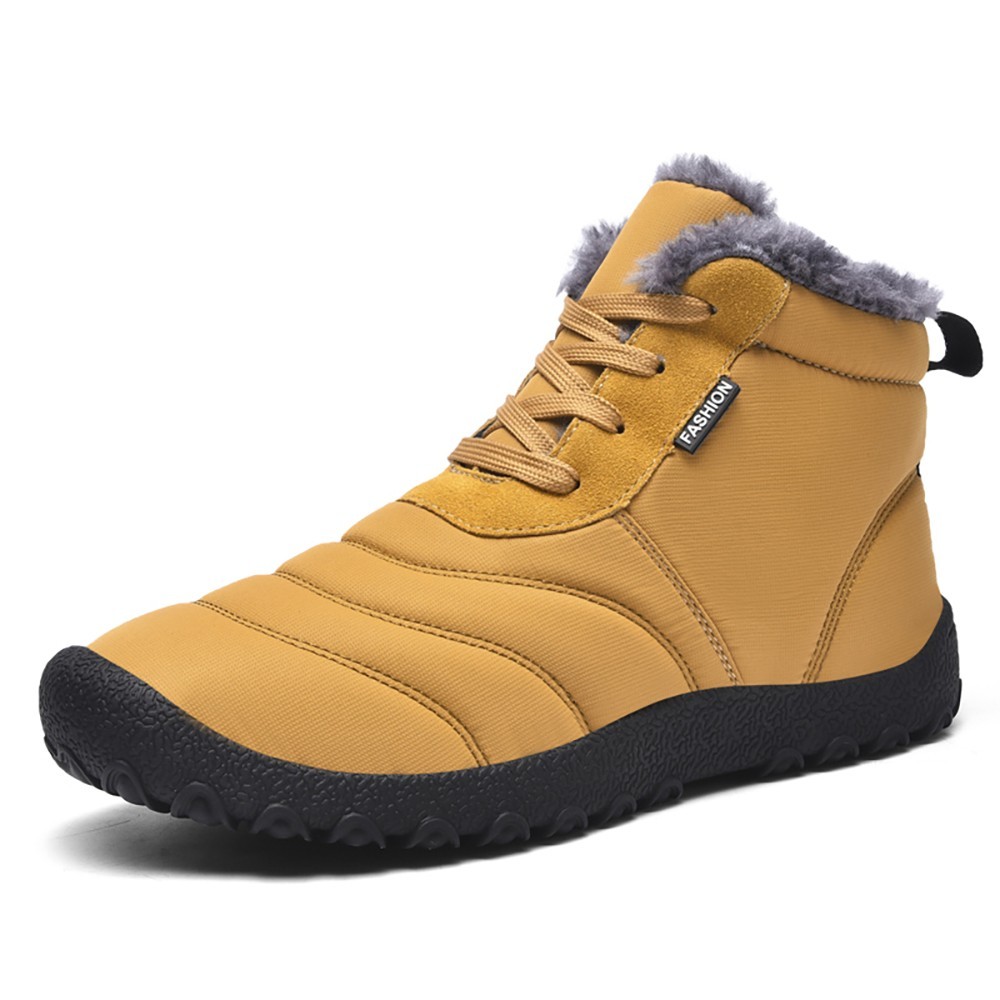 WHOLESALEWIN™ Große Herren Schneestiefel mit Rutschfester Gummisohle Baumwolle Stiefel
