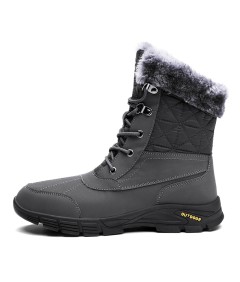 WHOLESALEWIN™ Große Rutschfeste Wasserdichte Schneestiefel aus Gummi und Samt mit hohem Schaft für Herren Baumwolle Schuhe