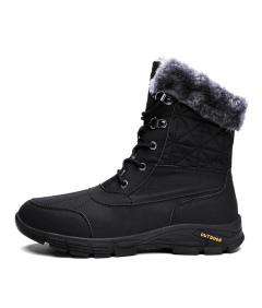 WHOLESALEWIN™ Große Rutschfeste Wasserdichte Schneestiefel aus Gummi und Samt mit hohem Schaft für Herren Baumwolle Schuhe