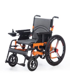 Simple Large Wheel Carbon Steel Frame Electric Wheelchair for Adults Left Right Foldable Intelligent Powered Wheelchair