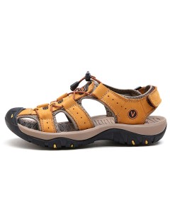 WHOLESALEWIN™ Sandalen Herren mit klettverschluss Outdoorsandalen Sommer Trekkingsandalen Leder Strand Wandersandale