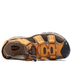 WHOLESALEWIN™ Sandalen Herren mit klettverschluss Outdoorsandalen Sommer Trekkingsandalen Leder Strand Wandersandale