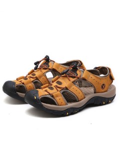 WHOLESALEWIN™ Sandalen Herren mit klettverschluss Outdoorsandalen Sommer Trekkingsandalen Leder Strand Wandersandale