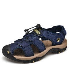 WHOLESALEWIN™ Sandalen Herren mit klettverschluss Outdoorsandalen Sommer Trekkingsandalen Leder Strand Wandersandale