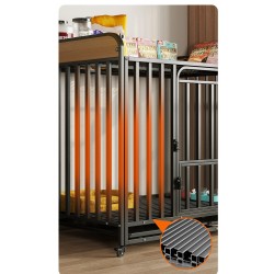 Heavy Duty Indestructible Dog Crates Escape Proof Cage with Storage Rack/Lockable Wheels/Removable Tray for Medium to Large Dogs