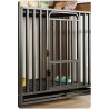 Heavy Duty Indestructible Dog Crates Escape Proof Cage with Storage Rack/Lockable Wheels/Removable Tray for Medium to Large Dogs